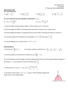 VU Calculus - Final Exam REVIEW