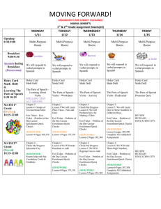 MOVING FORWARD! ASSIGNMENTS ARE SUBJECT TO CHANGE