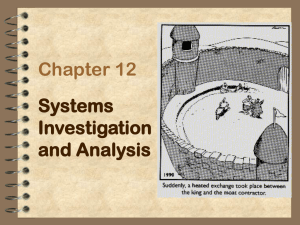Chapter 12: Systems Investigation & Analysis