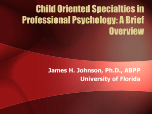 Pediatric Psychology: A Cursory Overview