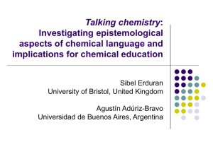 Talking Chemistry: Investigating Epistemological Aspects of