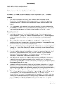 Review of the regulatory regime for class 4 gambling (Cabinet paper)