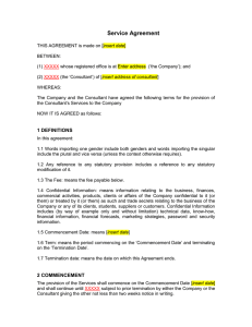 EXAMPLE CONTRACT OF EMPLOYMENT * SHORT FORM