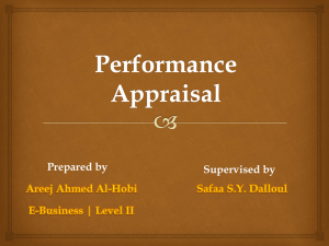 Performance Appraisal - Safaa