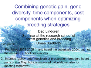 Optimisation of long term breeding including grandparental balance