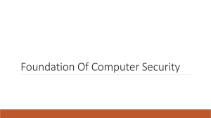 Foundation of computer security