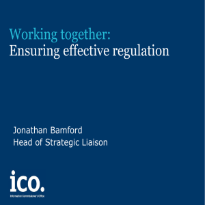 Working together ensuring effective regulation presentation
