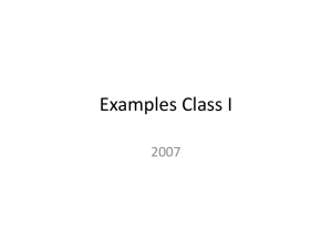 Examples Class I