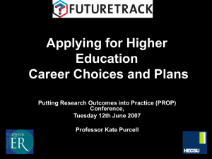 Applying for Higher Education: Career Choices and Plans