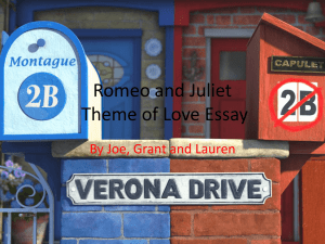 Romeo and Juliet Love Essay Joe Lauren Grant