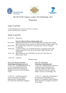 Programme TCM congress Leiden - Good Practice in Traditional