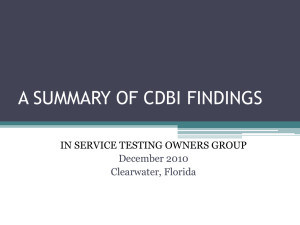 a summary of cdbi findings - Inservice Testing Owners Group