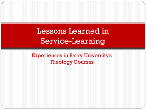 Lessons Learned in Service