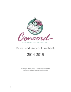 Parent/Student Handbook - Concord Academy of Petoskey