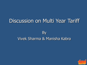 Discussion paper on Draft Tariff Policy
