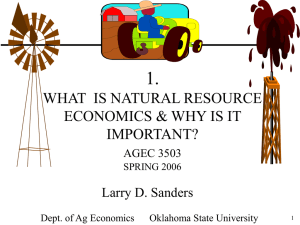 1. What is natural resource economics & why is it important?