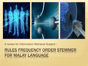Rules frequency order stemmer for malay language