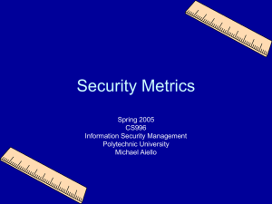 Security Metrics - Information Systems and Internet Security