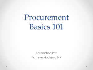 Procurement Basics Tri-State Conference April 10, 2014