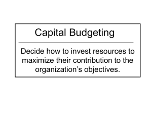 Capital Budgeting Process