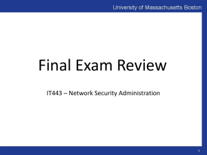 Exam Review - IT443 - Network Security Administration