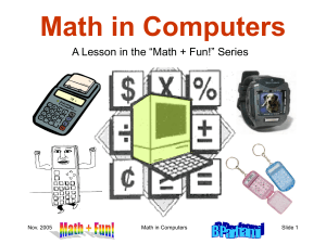 Math Plus Fun, Math in Computers