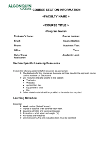 Course Section Information Template