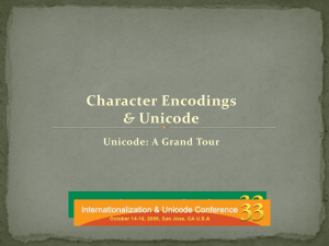Character Encodings and Unicode - Inter