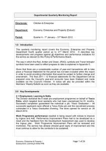 Quarterly Departmental Monitoring Report