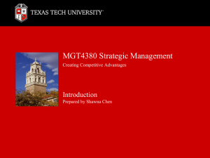 Intro to Strategic Management