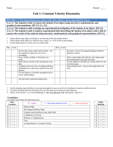 Unit 1 Checklist