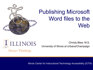 Publishing Microsoft Word file to the Web