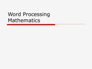Word Processing Mathematics