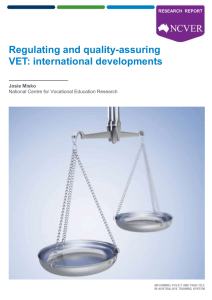Regulating and quality assuring VET
