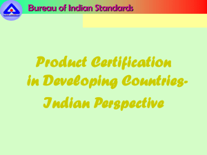 Product Certification in Developing Countries - India, Balwant