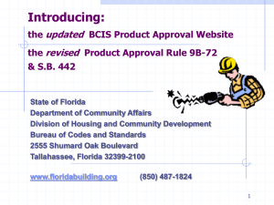 Product Approval - Florida Building Code