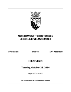 hn141028_1 - Legislative Assembly of The Northwest Territories