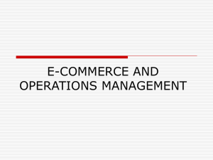 E-COMMERCE AND OPERATIONS MANAGEMENT