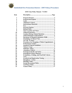 EMT Class Policy Manual - 7/1/2013 - Battlefield Fire Protection District