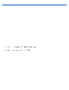 CFXU Terms of Reference