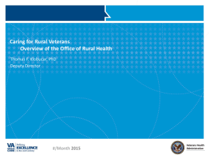 VHA Office of Rural Health Update – Adam Bluth