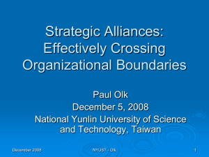 Crossing Organizational Boundaries: Actions