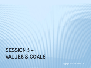 Session 5. Values & Goals
