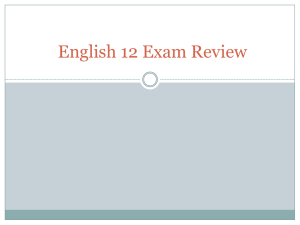 English 12 Exam Review - Big Walnut Local Schools