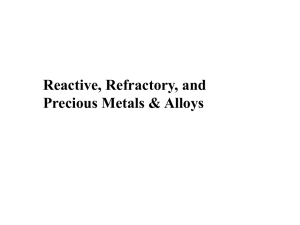 Reactive, Refractory, and Precious Metals & Alloys