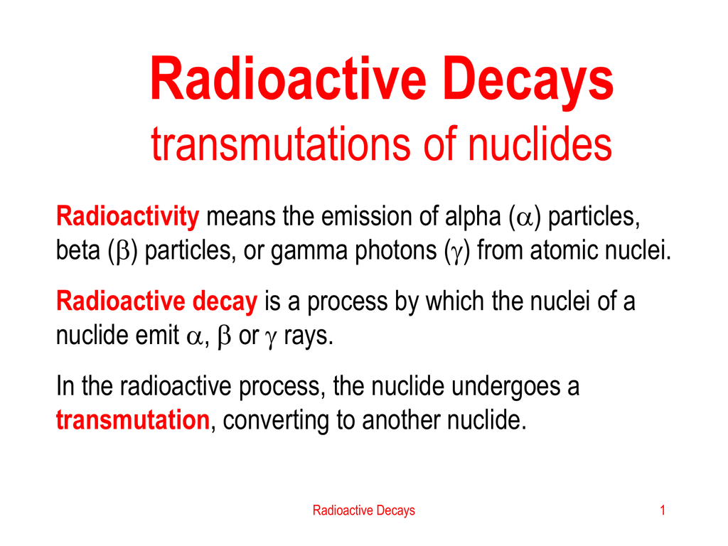 Radioactive Decay