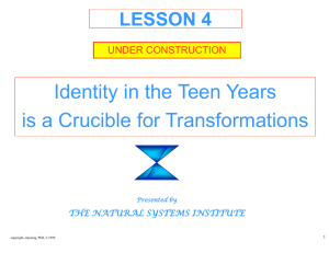 Identity in the Teen Years is a Crucible for Transformations