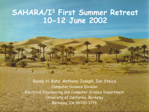 ppt - The SAHARA Project - University of California, Berkeley