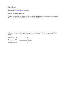 Nuclear chemistry worksheet