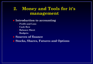 2. Money and Tools for it's management